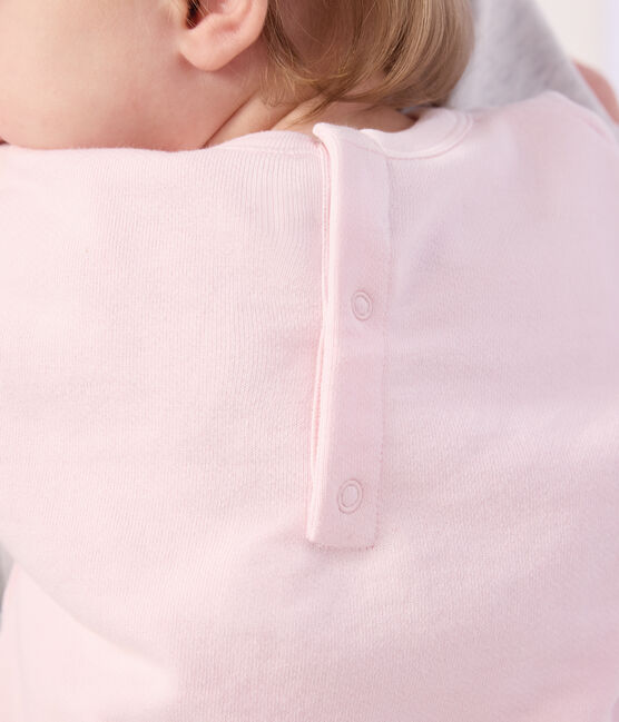 Baby cotton hooded sweatshirt with patterns BARELY pink