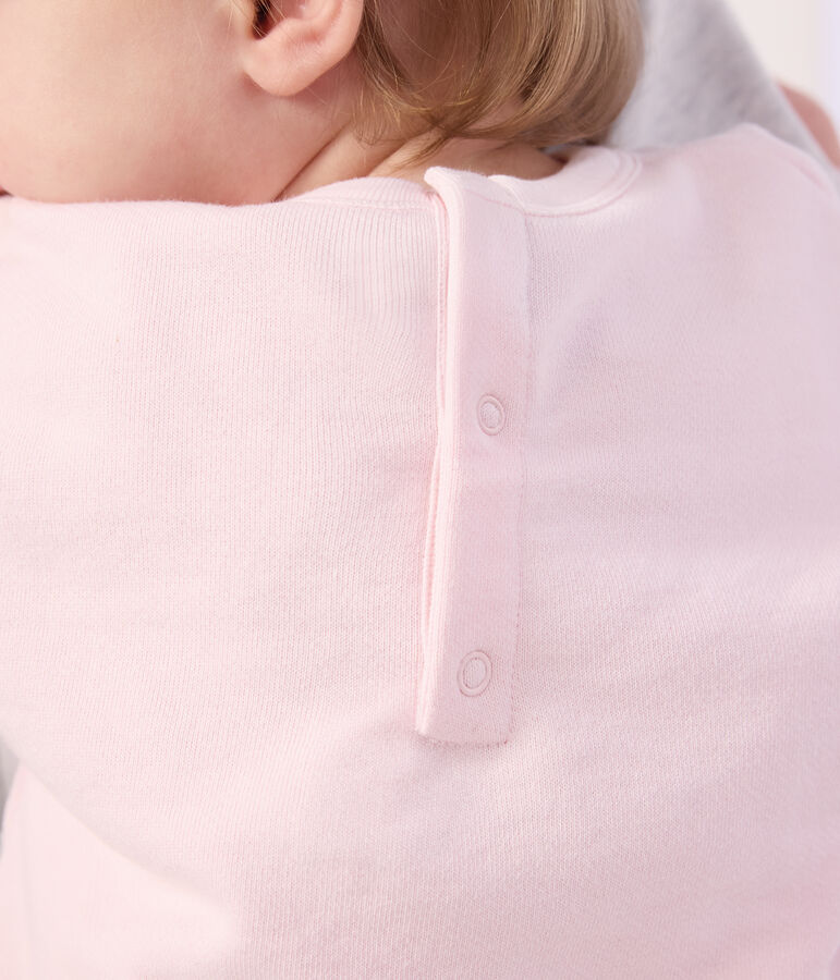 Baby cotton hooded sweatshirt with patterns pink