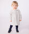 Babies' long-sleeved plain flannel dress with a collar FUMEE CHINE grey