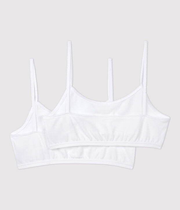 Girls' White Bralettes - 2-Pack white