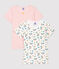 Girls' Short-Sleeved Floral Print Organic Cotton T-Shirts - 2-Pack variante 1