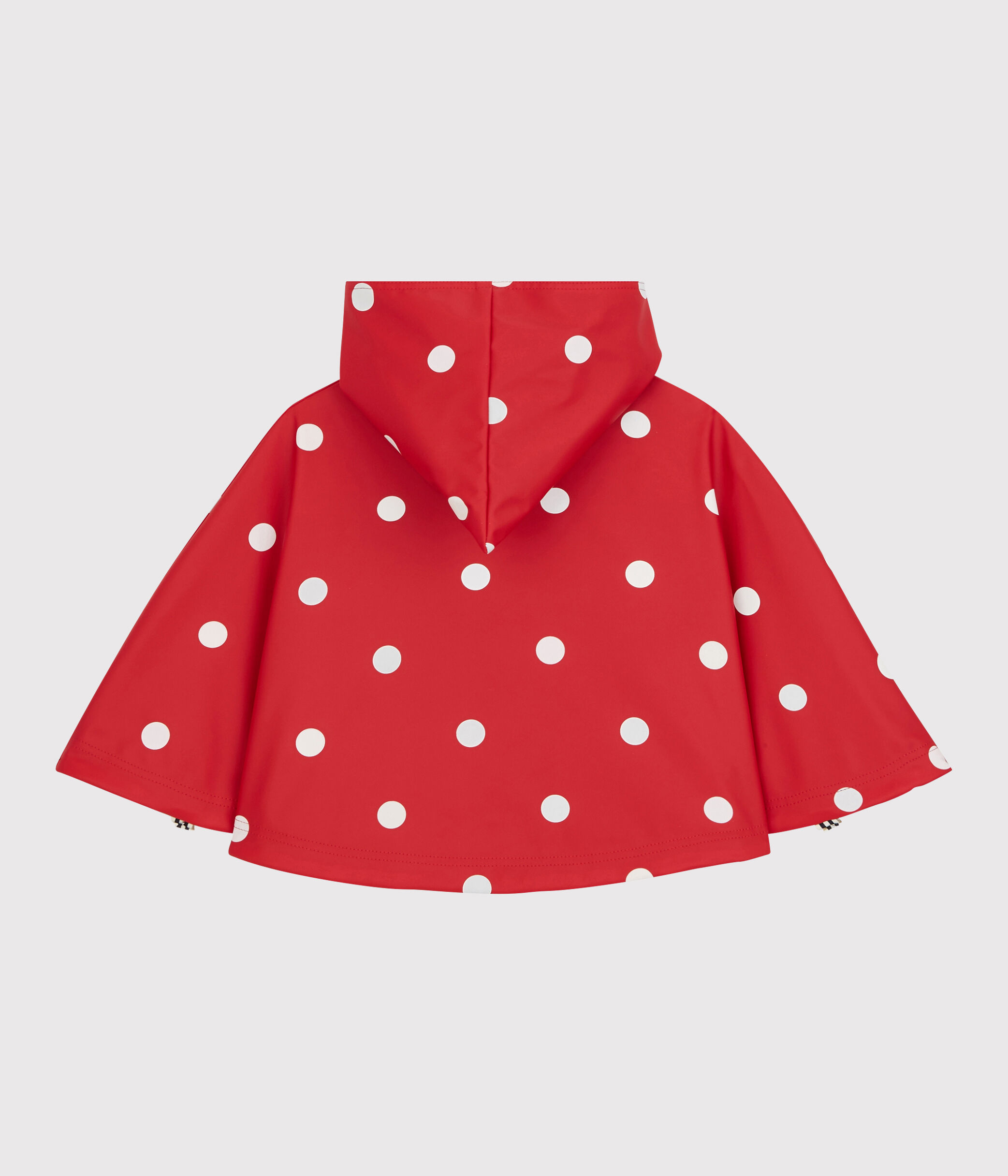 Babies' Spotted Rain Cape TERKUIT/MARSHMALLOW Petit Bateau