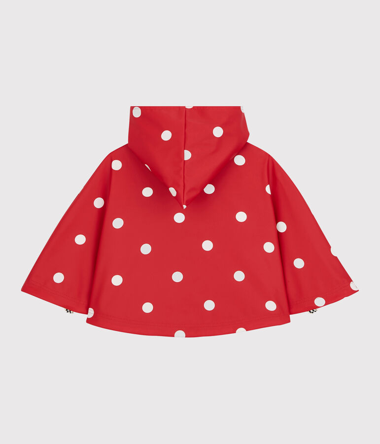 Babies' Spotted Rain Cape red/white