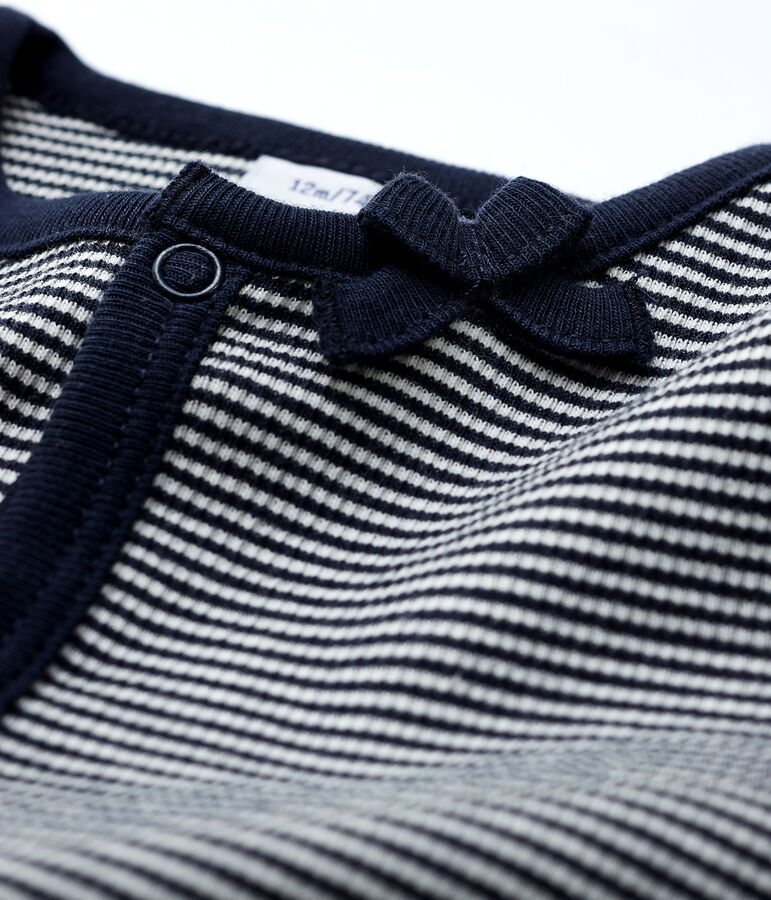 Baby Girls' Pinstriped 2x2 Rib Knit Cardigan blue/white