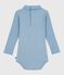 Babies' plain cotton rollneck body ADRIATIC
