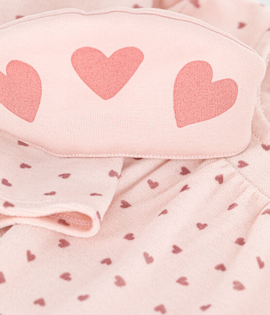 Children's velour hearts nightdress and tiara SALINE pink/ROSEWOOD