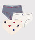 Girls' Heart Patterned Cotton Briefs - 3-Pack