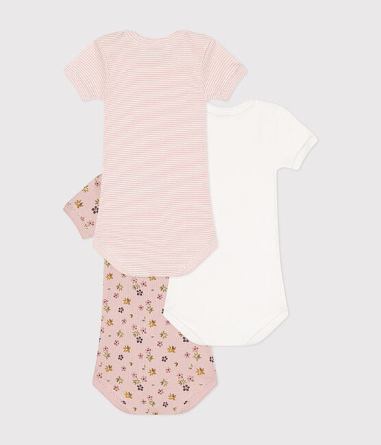 Babies' short-sleeved floral cotton bodysuits - 3-pack variante 1