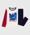 Children's two-colour cotton pyjamas. SOIR blue/MULTICO