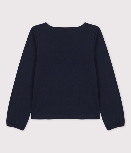 Tee-shirt manches longues en coton enfant fille SMOKING blue