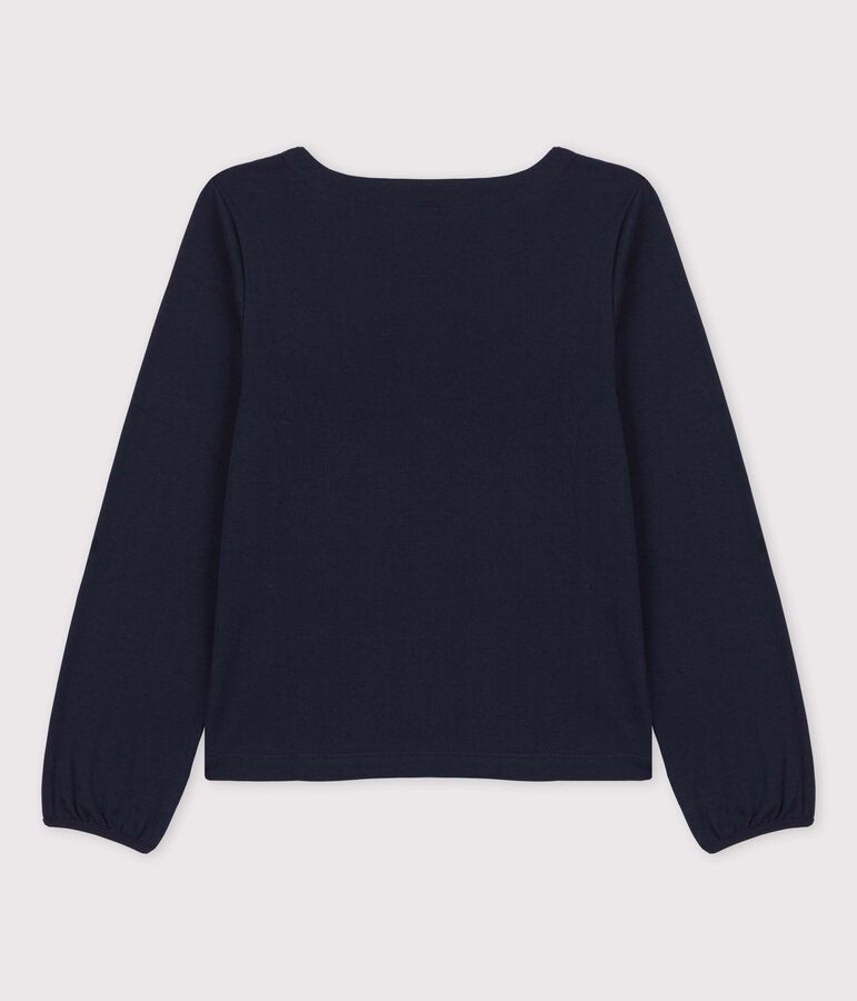 Tee-shirt manches longues en coton enfant fille blue