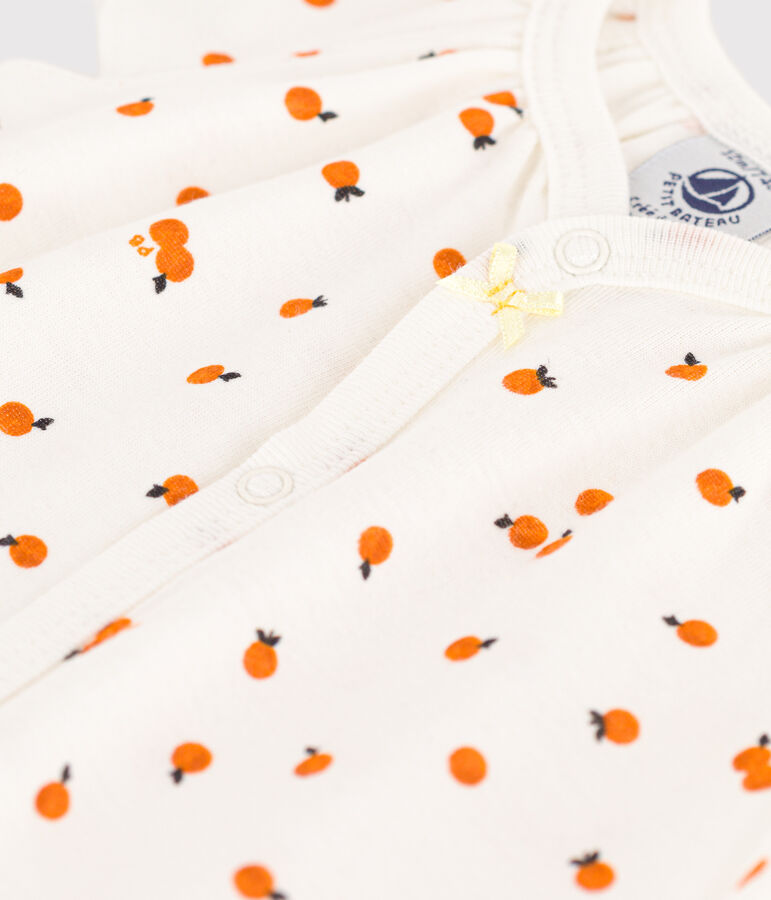 Babies' Orange Cotton Playsuit MARSHMALLOW white/MULTICO white