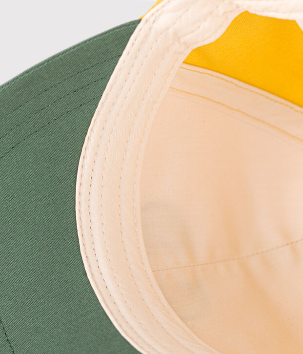 Children's Cotton Cap Ecru/green