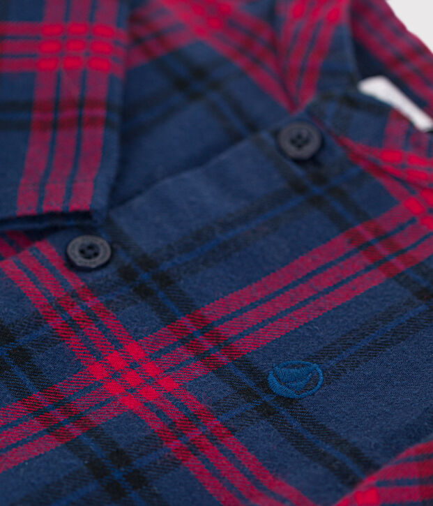 Babies' checked flannel shirt blue/multicolor
