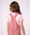 Children's short-sleeved stripy T-shirt pink/white