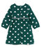 Baby Girls' Long-Sleeved Spotted Dress SOUSBOIS green/MARSHMALLOW CN white