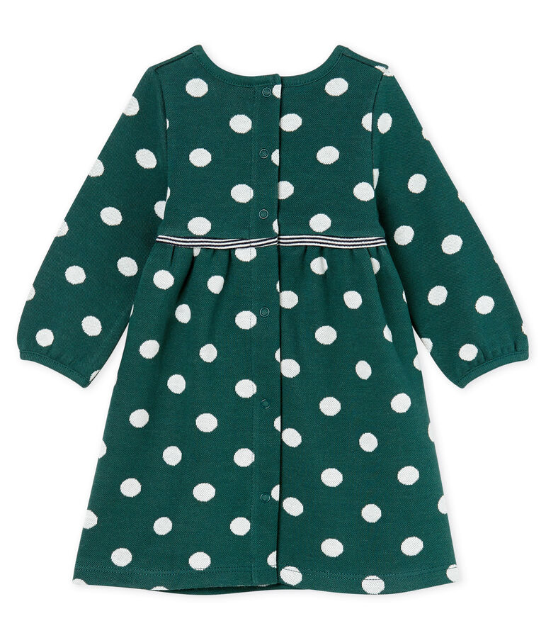 Baby Girls' Long-Sleeved Spotted Dress green/white