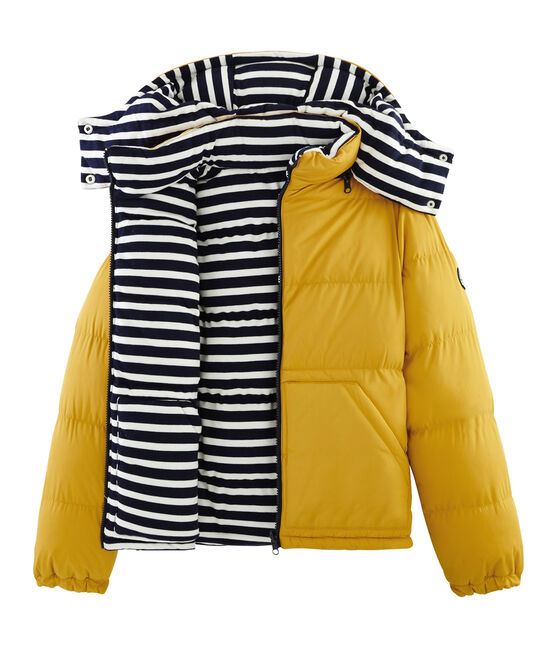 Reversible down jacket COQUILLE beige/SMOKING blue/MULTICO