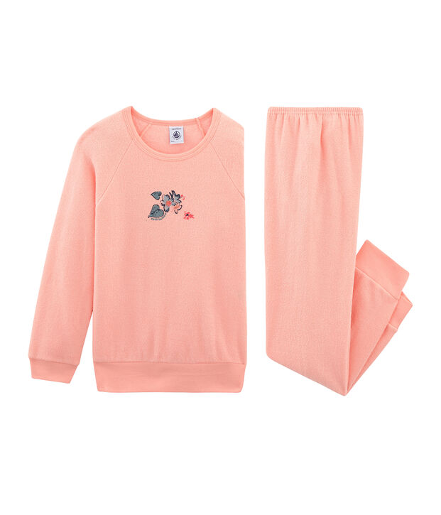 Girls' Pyjamas in Brushed towelling pink