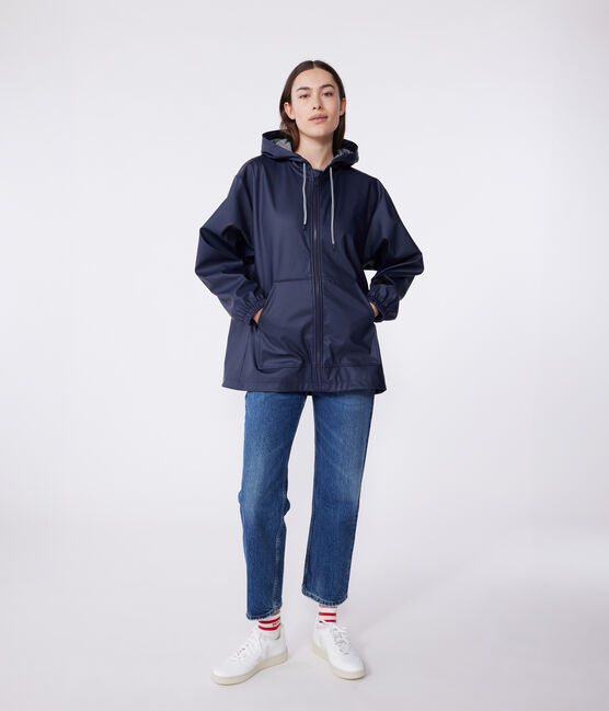 Women's hooded raincoat SMOKING blue