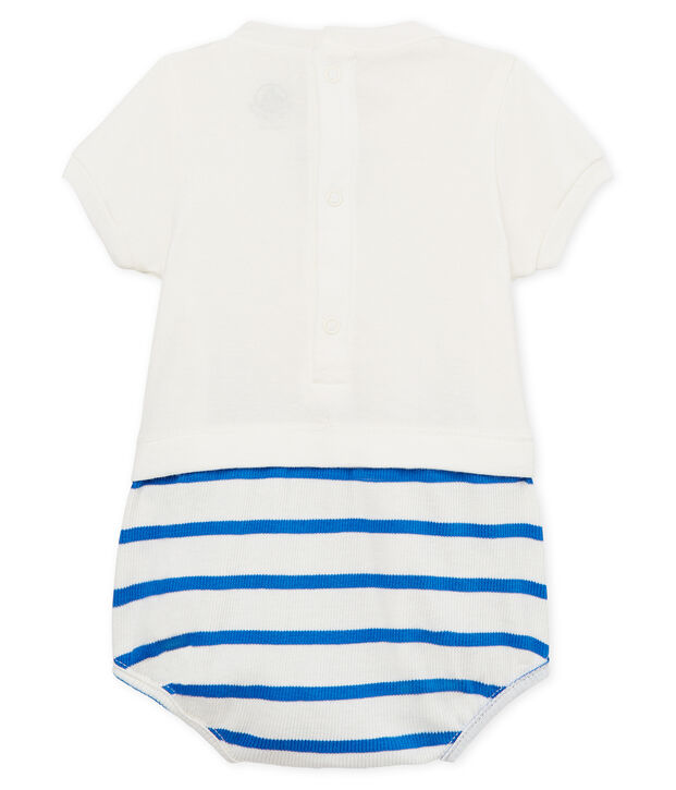 Baby boys' playsuit white/blue