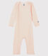 Babies' Striped Long Bodysuit in Cotton/Wool