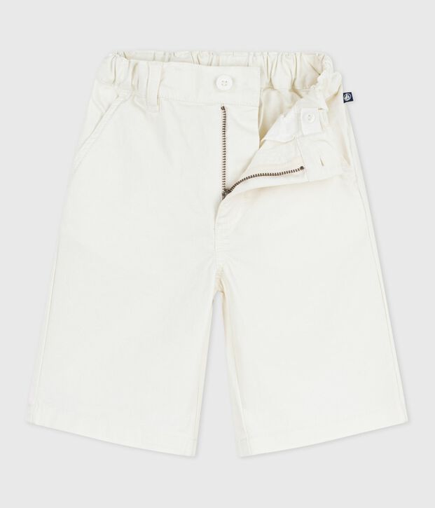 Children's Bermuda shorts in plain cotton white