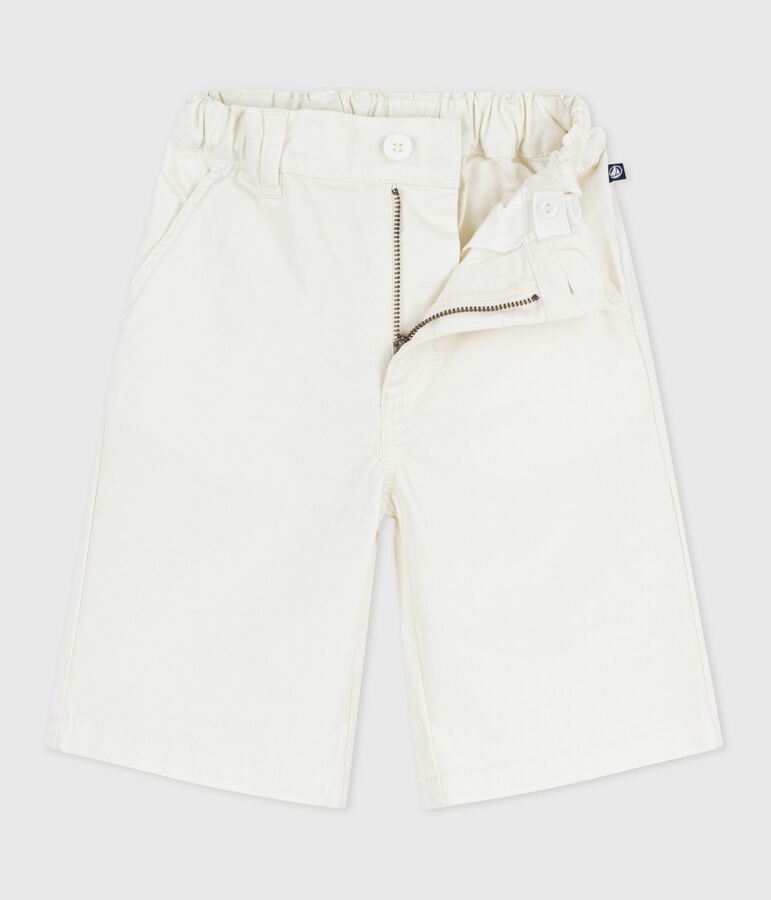 Children's Bermuda shorts in plain cotton white