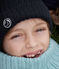 Children's polar fleece-lined knitted beanie hat SMOKING blue