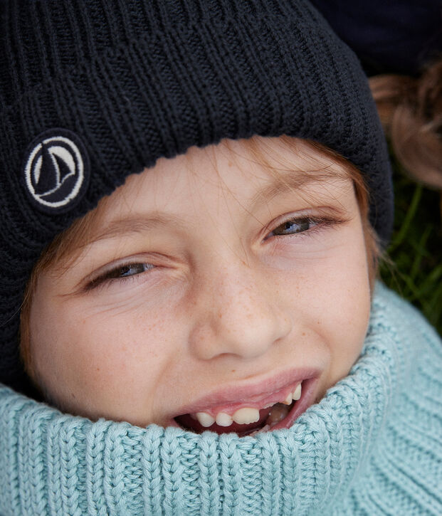 Children's polar fleece-lined knitted beanie hat SMOKING