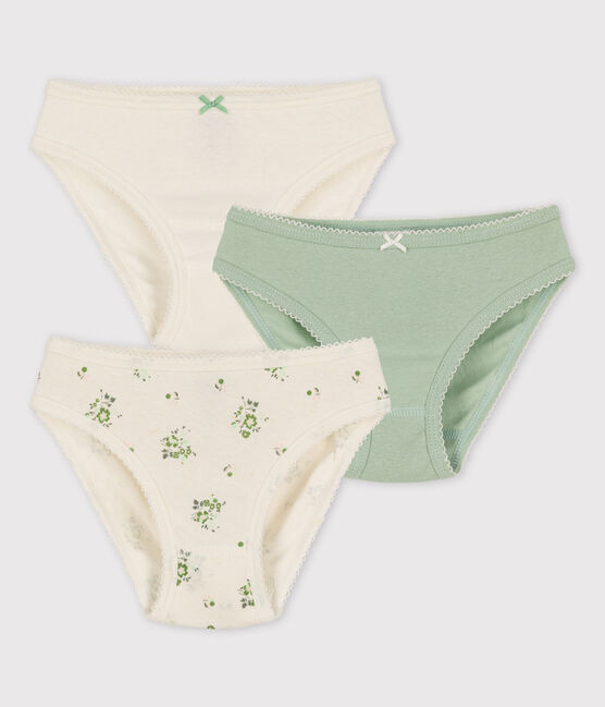 Girls' Cotton and Linen Blend Floral Knickers - 3-Pack variante 1