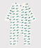 Baby cotton pajamas without whale feet MARSHMALLOW green/DRAGONFLY