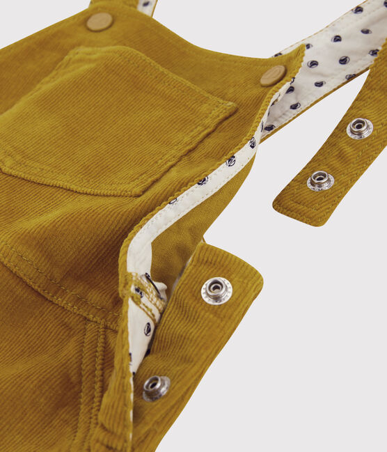 Babies' Velour Dungarees TOPAZE yellow