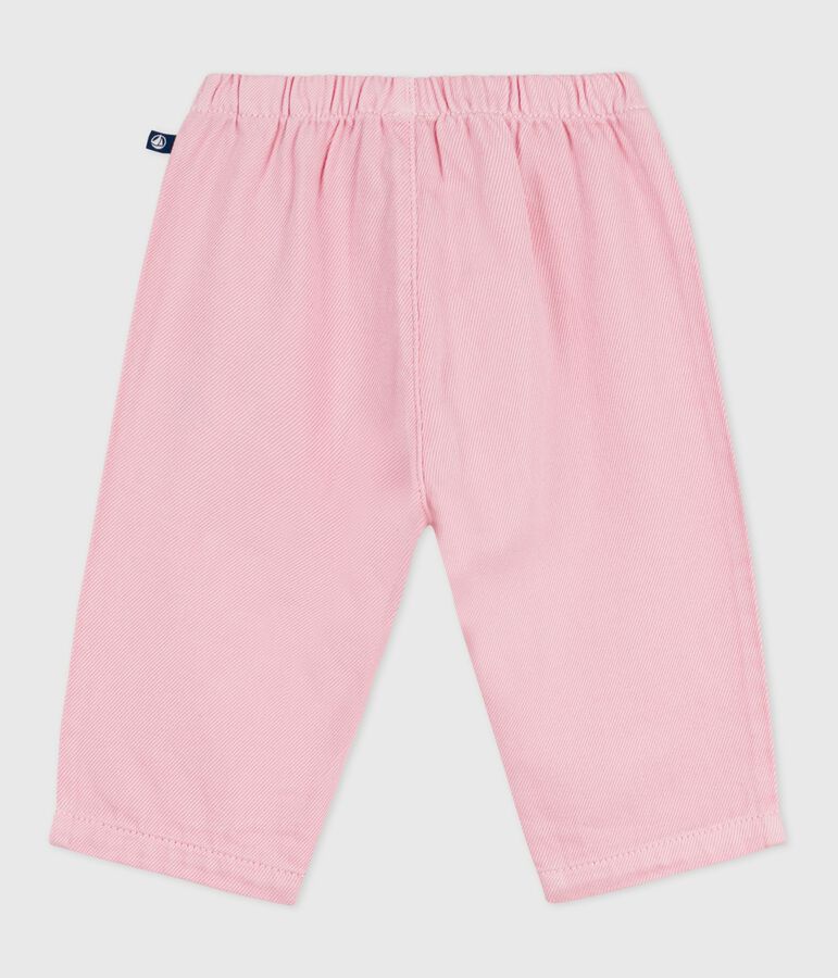 Babies' plain, soft cotton trousers MARQUISE pink