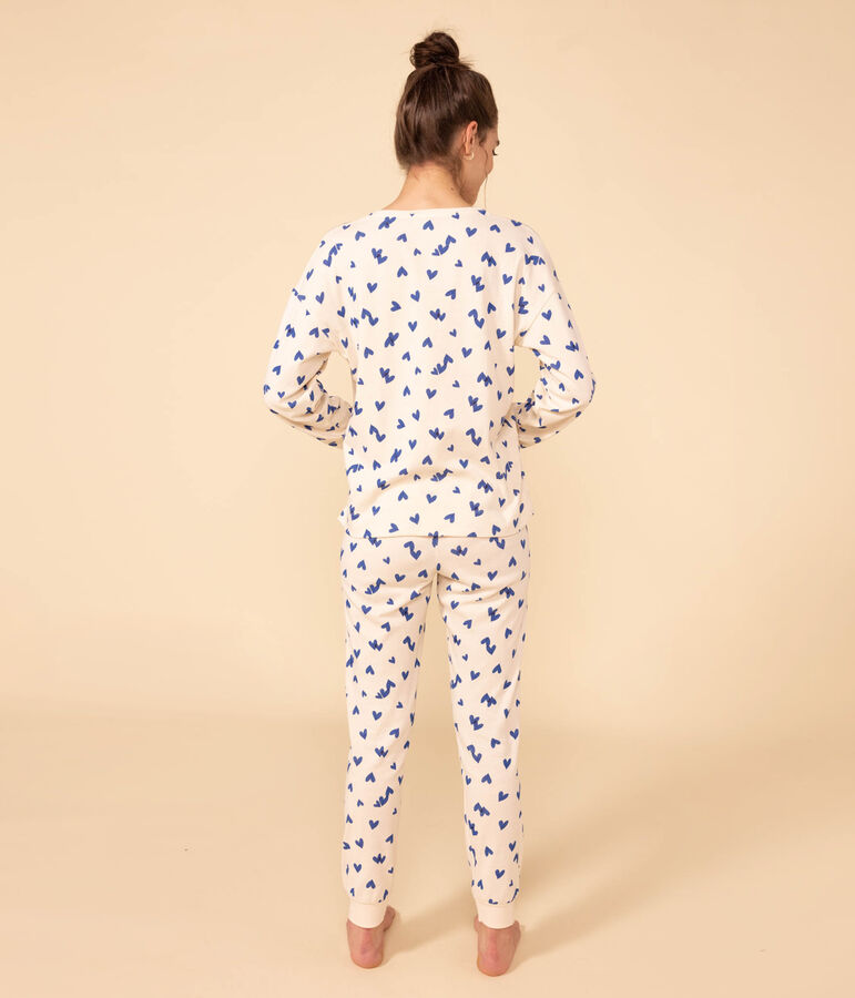 Women's Heart Cotton Pyjamas Ecru/multicolor