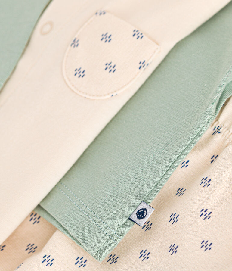 Babies' Lightweight Jersey Outfit - 3-Piece Set Ecru/multicolor