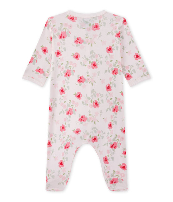 Baby girl's floral print sleepsuit VIENNE pink/MULTICO white