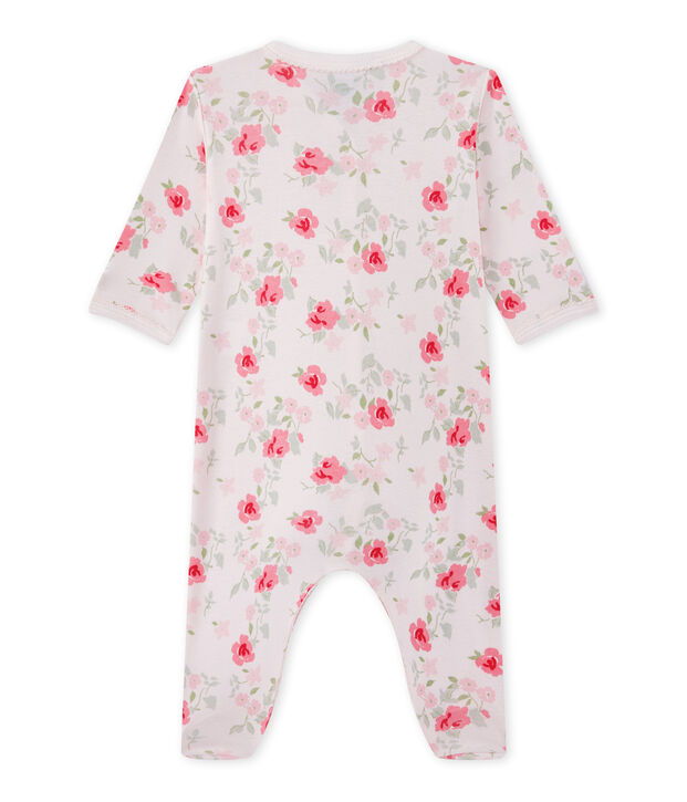 Baby girl's floral print sleepsuit pink/multicolor