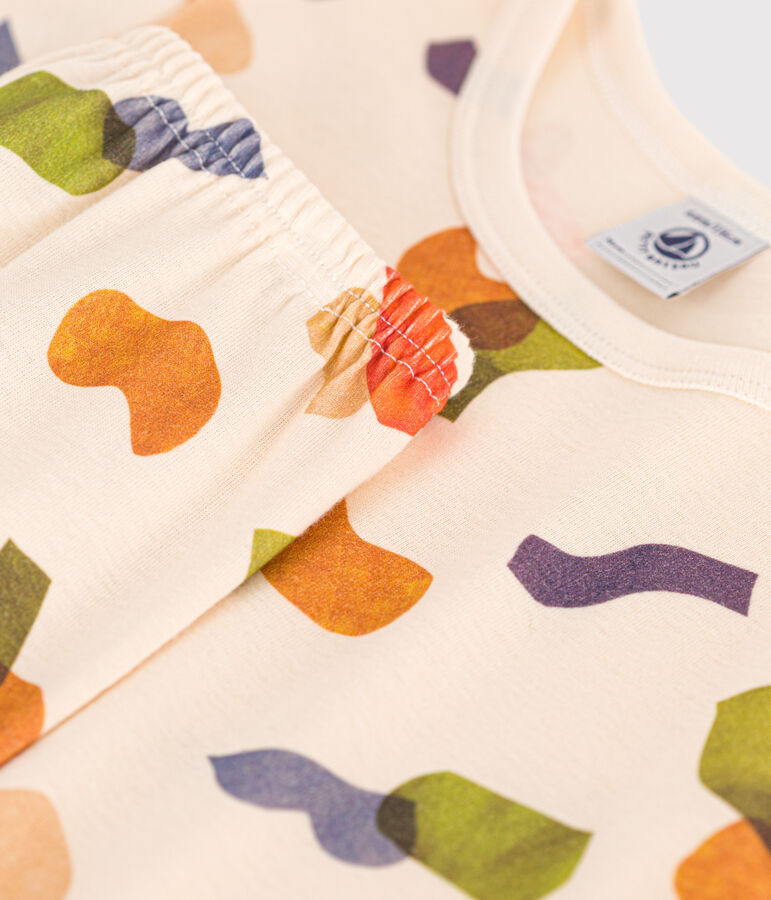 Children's Short Cotton Print Pyjamas Ecru/multicolor