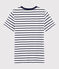 Women's iconic round neck T-shirt MARSHMALLOW white/SMOKING blue