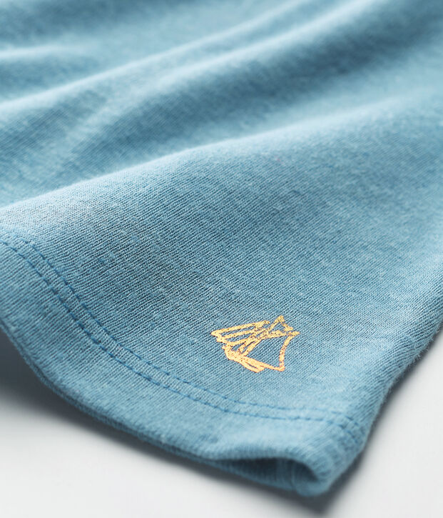 Baby girls' cotton/linen blouse blue