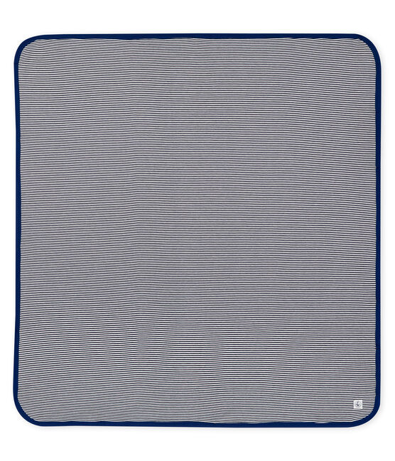 Blanket with anti-electromagnetic wave protection SMOKING blue/ECUME white