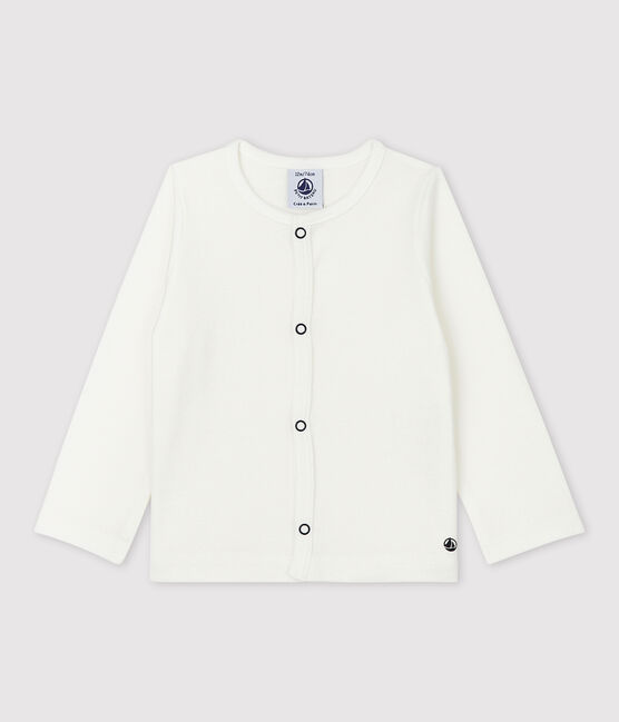 Babies' Cotton Cardigan MARSHMALLOW white