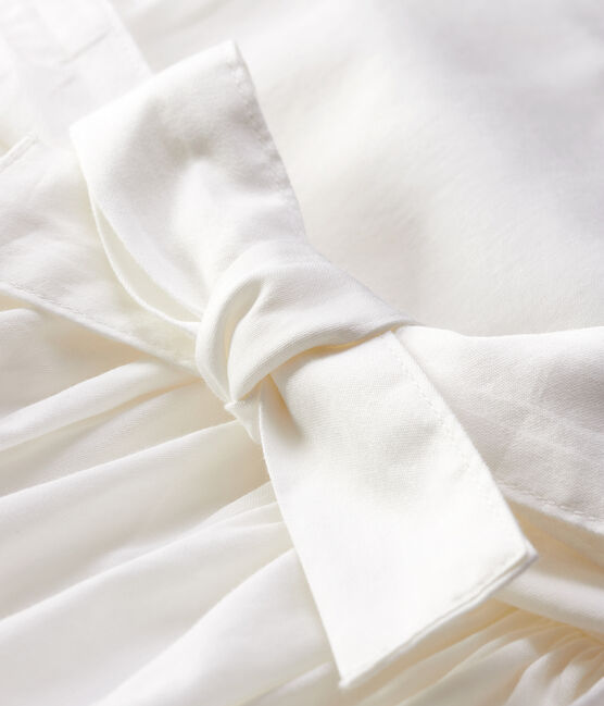 Baby Girls' Satin Short-Sleeved Dress MARSHMALLOW white