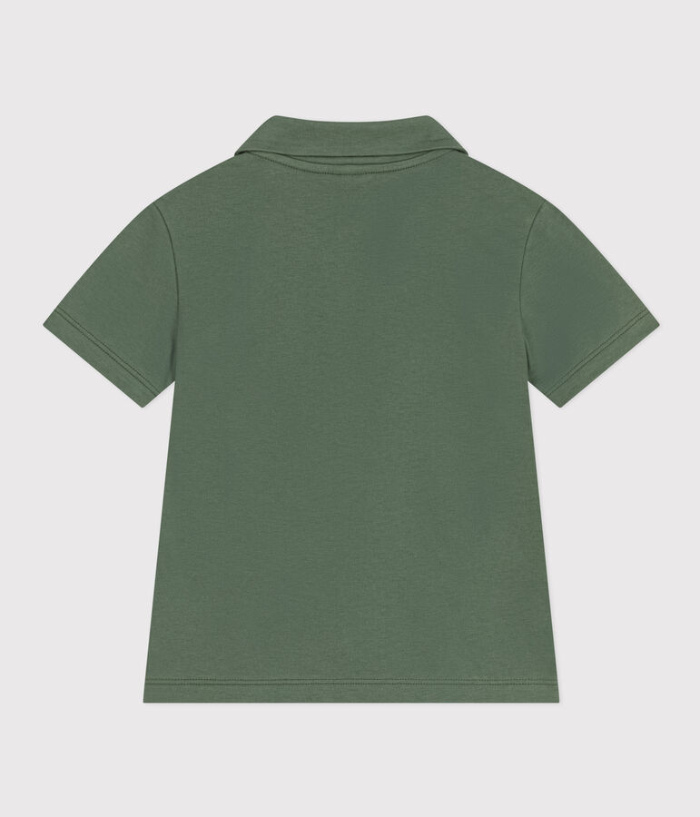 Boys' Short-Sleeved Cotton Polo Shirt CROCO green