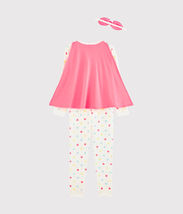 Girls' Fancy Dress Jumpsuit with mask white/multicolor