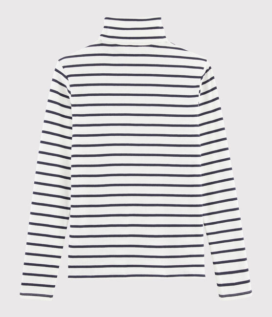 Women's Iconic Stripy Cotton Undershirt MARSHMALLOW white/SMOKING blue