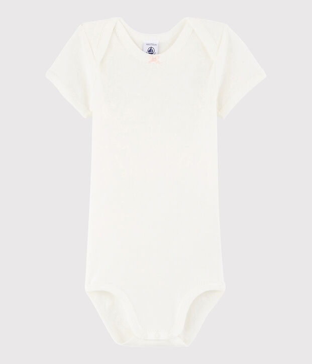 Baby Girls' Short-Sleeved Bodysuit white