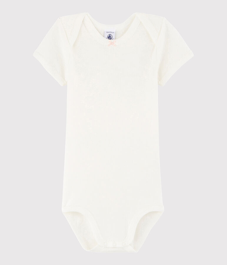 Baby Girls' Short-Sleeved Bodysuit white
