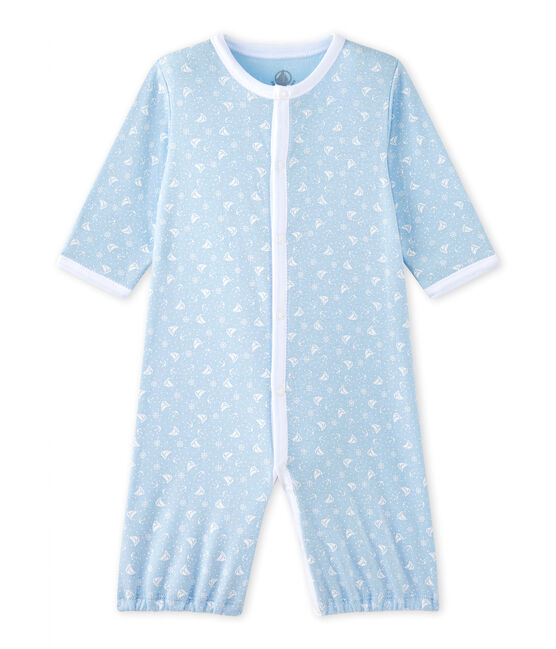 Baby's unisex 2-in-1 one-piece / sleep sack TOUDOU blue/ECUME white